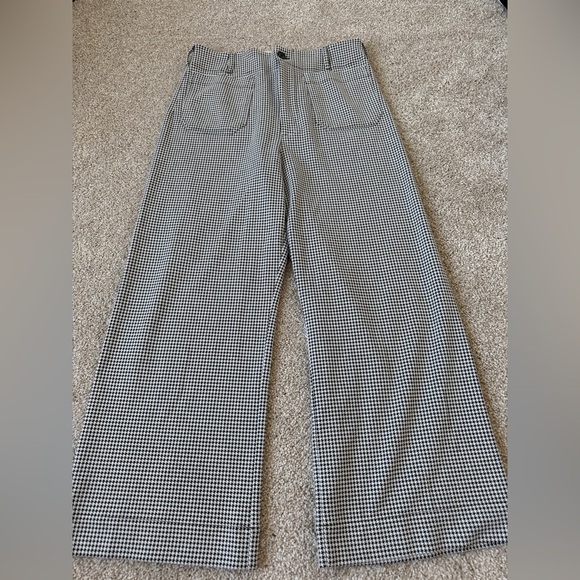 Maeve Anthropologie The Colette Cropped Wide-Leg Pants: Houndstooth Edition 30 - Picture 4 of 5